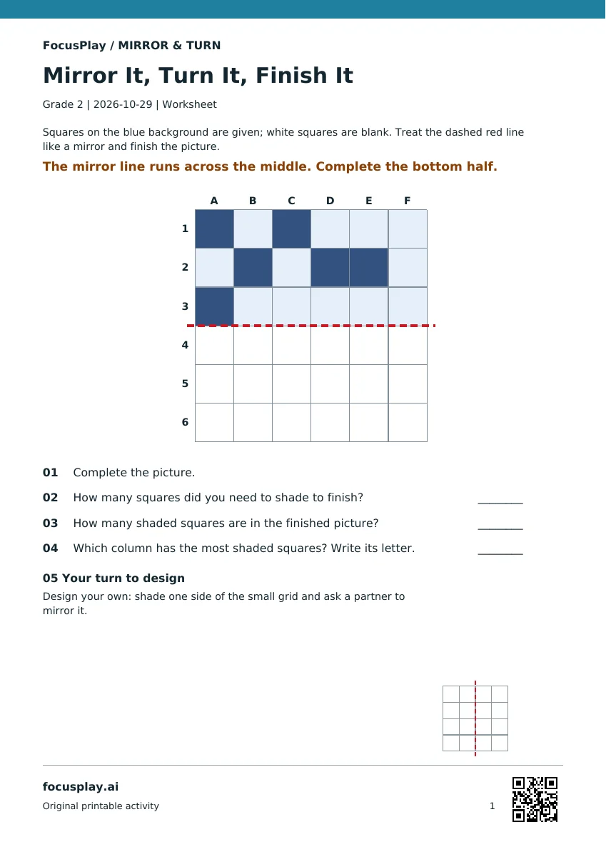 Mirror and Turn Symmetry | K-8